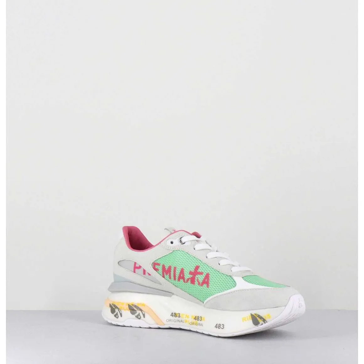 Sneakers Ultra Light Vert & Gris Semelle Epaisse - Moerund 6339
