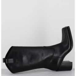 Texan Boots Bout Carre En Cuir Noir - E3656 Nero