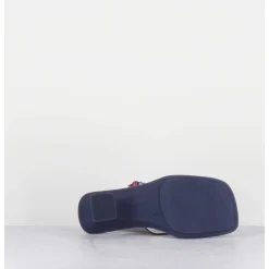 Tong Cuir Violet & Plexi Ornees De Coquillages - Oceane Purple Sandals