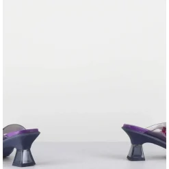 Tong Cuir Violet & Plexi Ornees De Coquillages - Oceane Purple Sandals