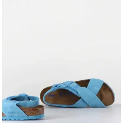 Tulum Sky Blue Suede Bleu Bride Arriere