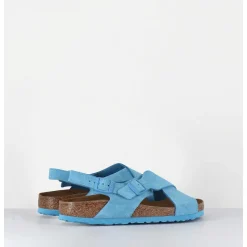 Tulum Sky Blue Suede Bleu Bride Arriere